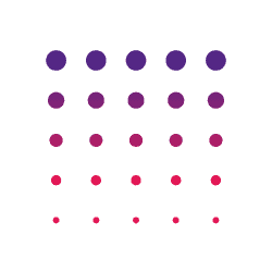 Rows of dots gradually getting smaller to represent decarbonization